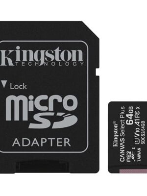 Kingston tarjeta de memoria micro SD canvas c/adaptador (clase 10) SDCS2/64GB