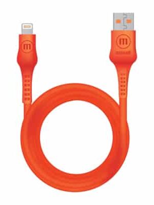 Maxell cable USB a lightning jelleez naranja 348210
