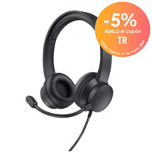 Trust headset supraaurales PC con diadema ajustable - 25087