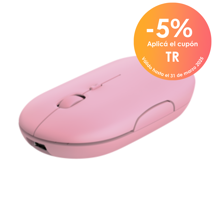 Trust mouse recargable inalambrico silencioso color rosa con - 24125