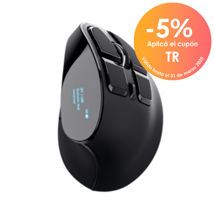 Trust mouse ergonomico inalambrico recargable color negro - 23731