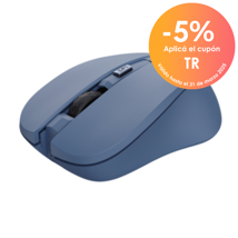 Trust mouse inalambrico eco color azul silencioso - 25041