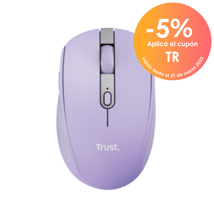 Trust mouse inalambrico recargable color lila silencioso - 25384