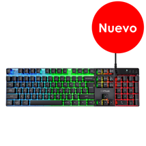 Trust teclado gamer color negro iluminado en español - 23823