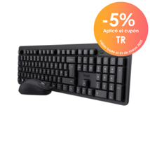 Trust combo teclado y mouse inalambrico silencioso TKM-360 en español - 25356 CAJA MARRÓN