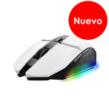 Trust mouse gaming inalambrico GXT 110 Felox recargable con iluminación LED multicolor blanco - 25069