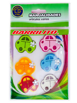 Barrilito calcomania de fieltro fs091 carros 6 piezas