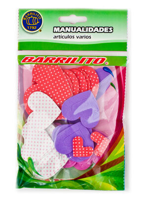 Barrilito calcomanias de foamy corazon estampados fs013 45 piezas