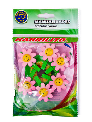 Barrilito clip de madera flores rosas wclp10p 6 piezas